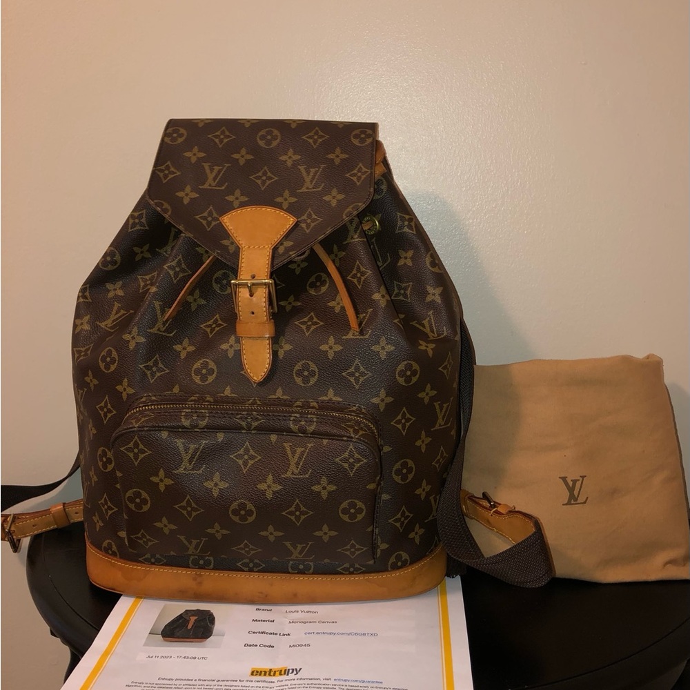 Louis Vuitton Vintage Mono Montsouris GM Backpack,Dustbag/COA;Date Code(MI0945) - Picture 6 of 16